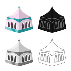 Vector illustration of tent and dome symbol. Set of tent and recreation stock symbol for web.