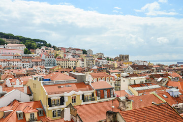 View from observation deck of the "Elevador de Santa Justa"