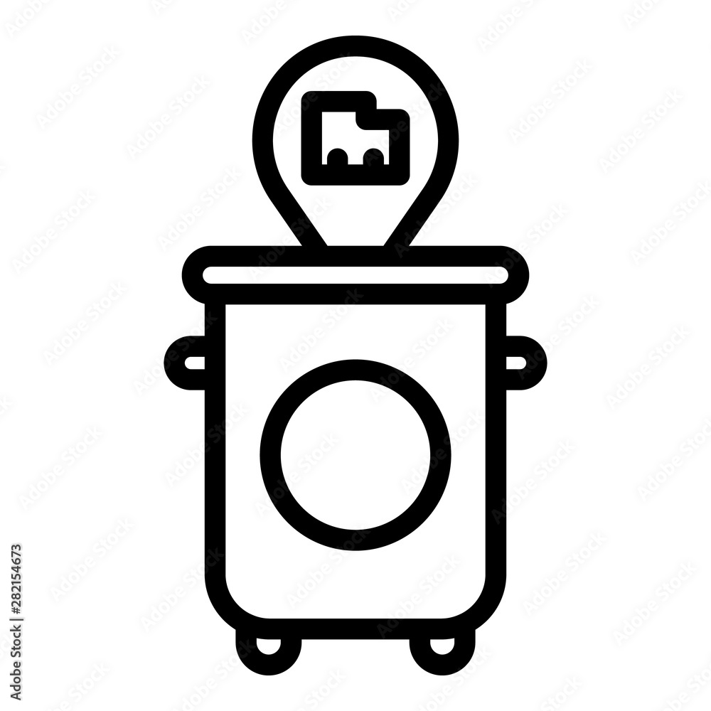 Poster garbage bin front view icon. outline garbage bin front view vector icon for web design isolated on w