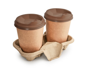 Blank disposable takeaway coffee cup