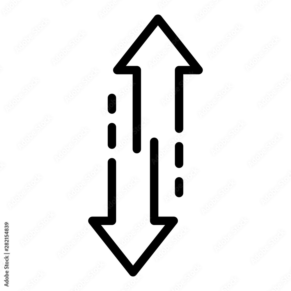 Poster up arrow down icon. outline up arrow down vector icon for web design isolated on white background