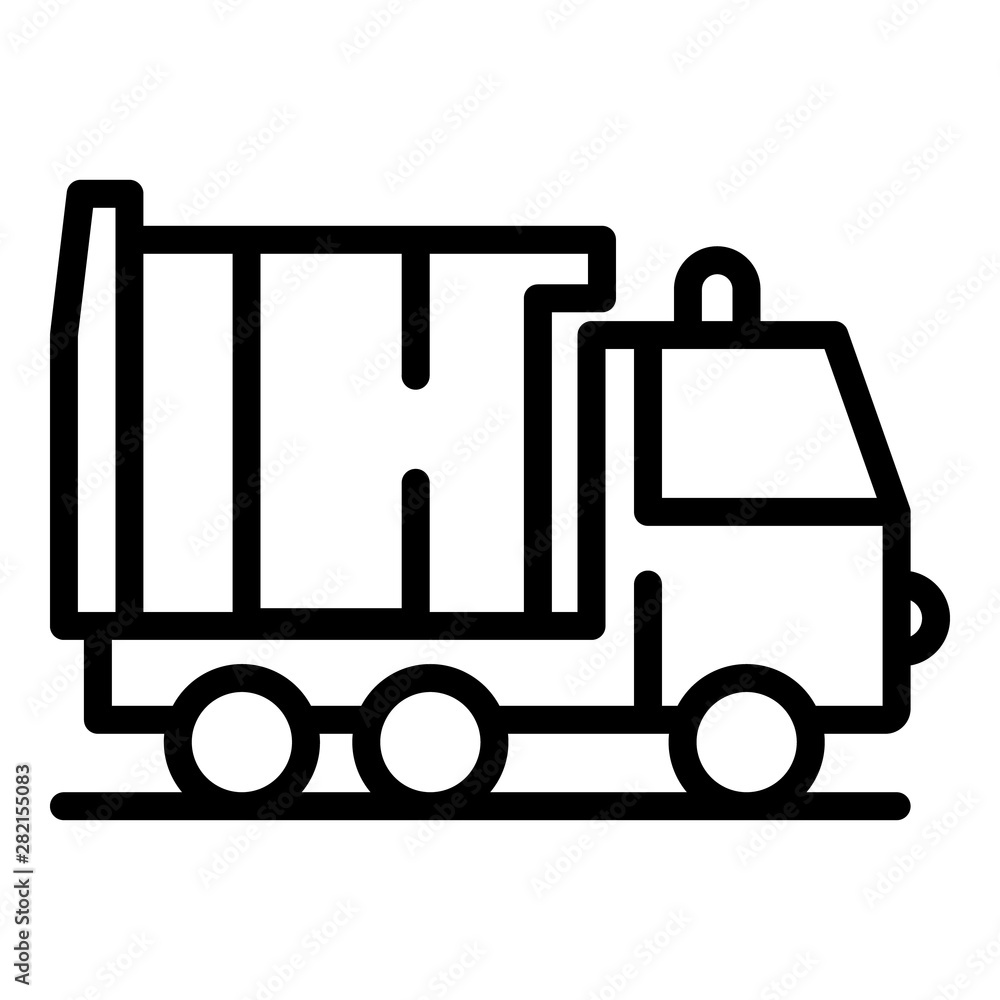 Poster garbage truck icon. outline garbage truck vector icon for web design isolated on white background
