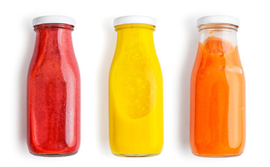 Fresh strawberry, mango and papaya smoothies