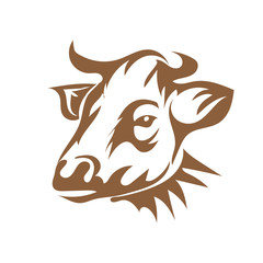 cow silhouette logo designs icon