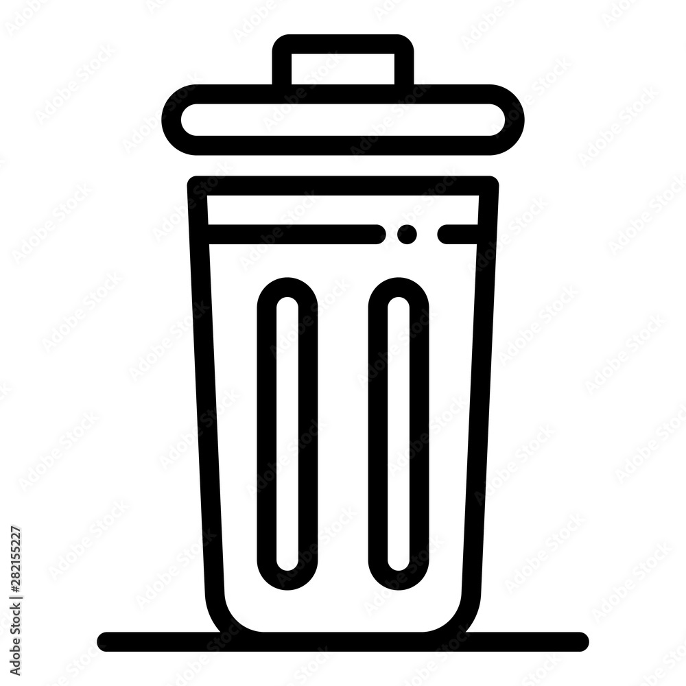 Poster metal trash can icon. outline metal trash can vector icon for web design isolated on white backgroun