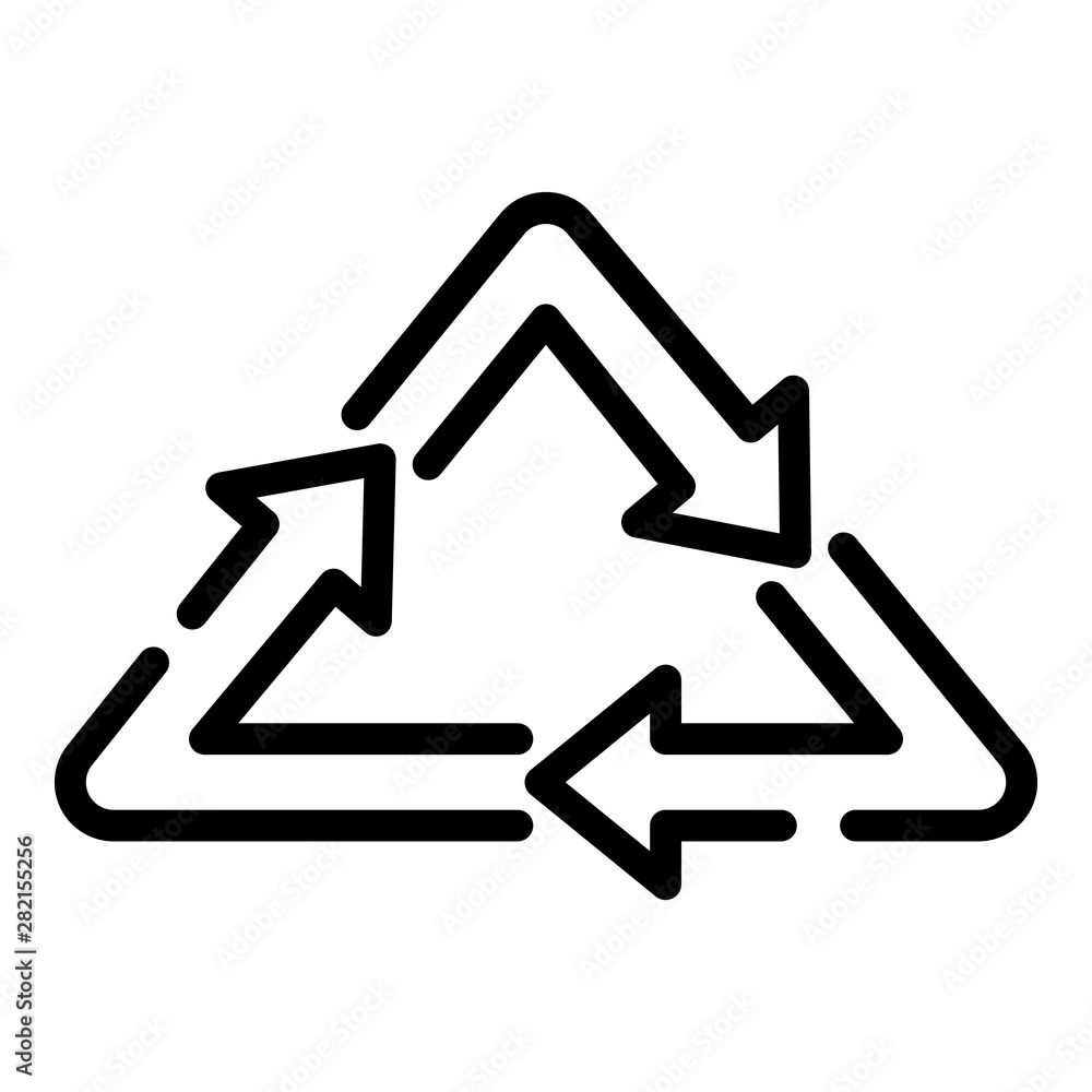 Poster recycling triangle icon. outline recycling triangle vector icon for web design isolated on white bac