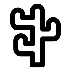 Branched cactus icon. Outline branched cactus vector icon for web design isolated on white background