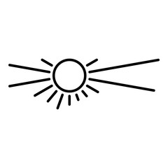 Desert sun icon. Outline desert sun vector icon for web design isolated on white background