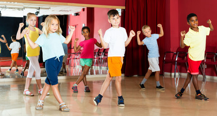 Kids having dancing class in studio