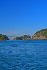 Fototapeta na wymiar The Deception Pass Bridge near Whidbey Island, Washington