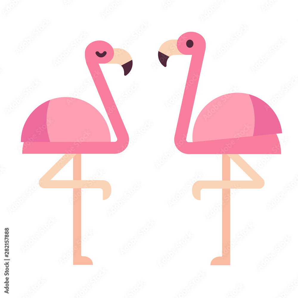 Wall mural Cartoon flamingo illustration