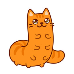 Funny cartoon cat caterpillar