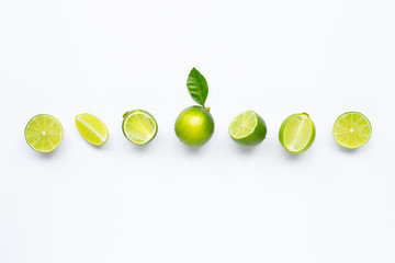Limes  isolated on white background.