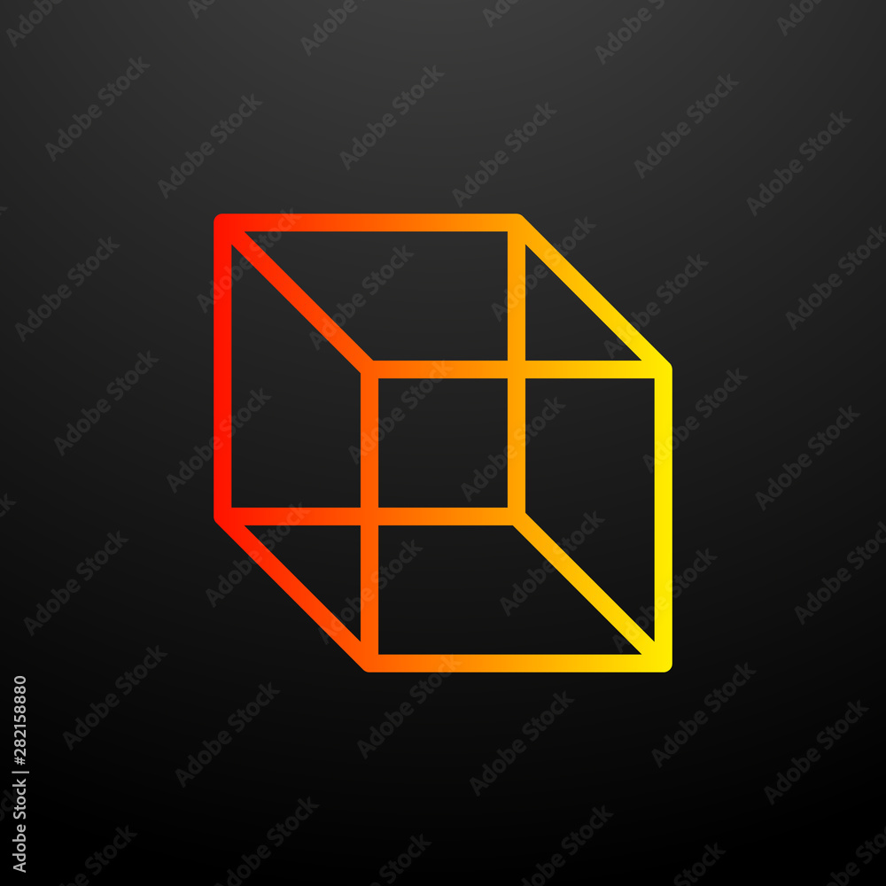 Poster 3-dimensional cube nolan icon. elements of science set. simple icon for websites, web design, mobile