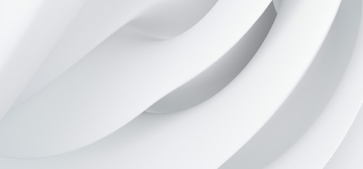 Abstract background, spiral. Smooth white shape. 3D rendering.