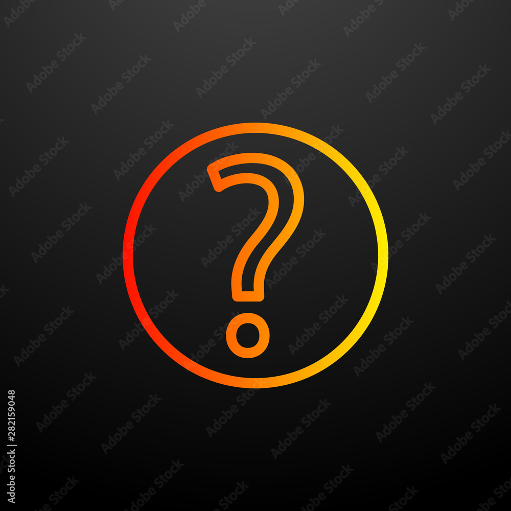 Poster question mark in a circle nolan icon. elements of science set. simple icon for websites, web design,