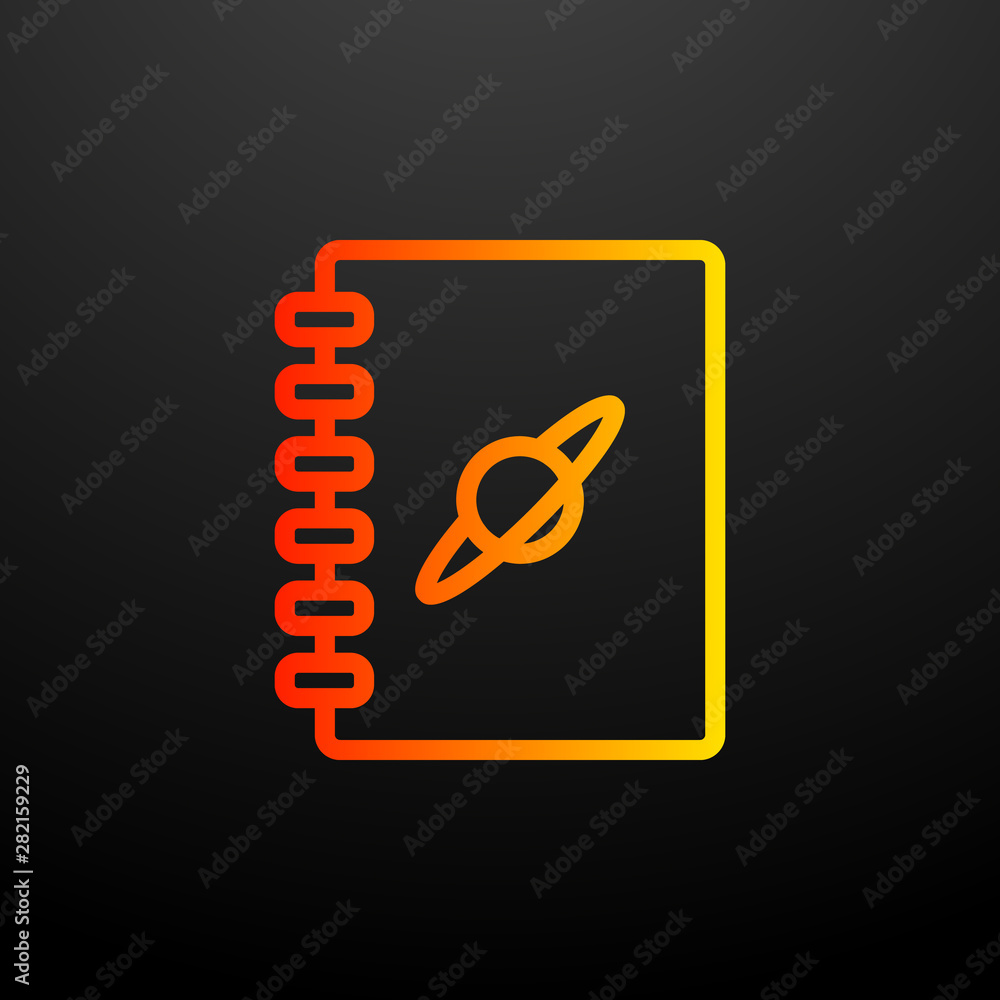 Poster book about planets nolan icon. elements of science set. simple icon for websites, web design, mobile