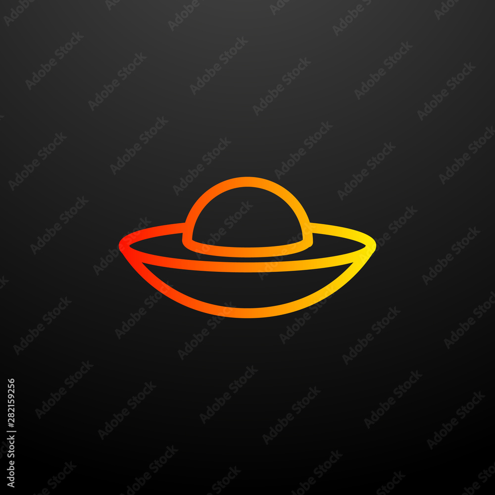 Poster flying saucer nolan icon. elements of science set. simple icon for websites, web design, mobile app,