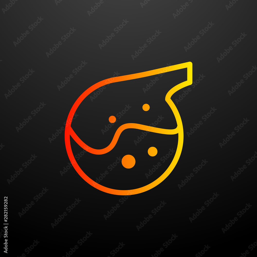 Poster flask with chemical fluid nolan icon. elements of science set. simple icon for websites, web design,