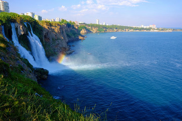 Fototapeta premium View on the Lower Düden Waterfall in Analya.