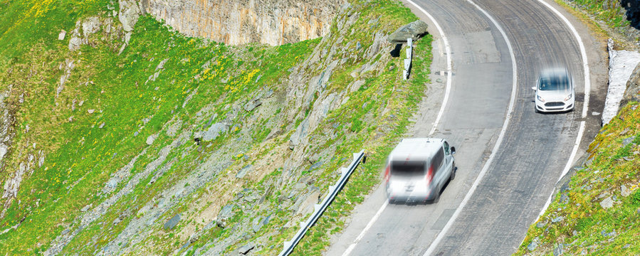transfagarasan mountain road. wonderful travel destination of romania. lovely transportation background, view from above
