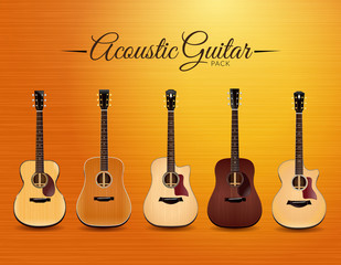 Realistic Acoustic Guitar Collection Design