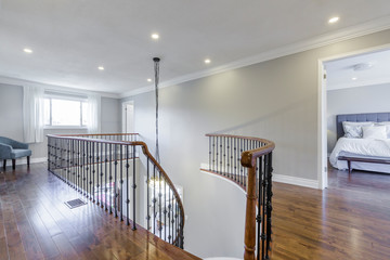 Wooden staircase interior
