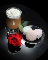 glass of milk and flower