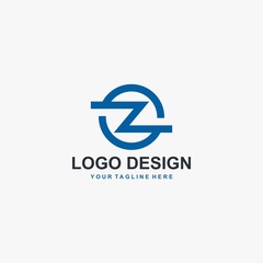 Letter OZ logo design. Monogram O and Z type abstract symbol. Initial Z in circle vector icon.