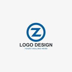 Letter OZ logo design. Monogram O and Z type abstract symbol. Initial Z in circle vector icon.