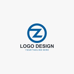 Letter OZ logo design. Monogram O and Z type abstract symbol. Initial Z in circle vector icon.