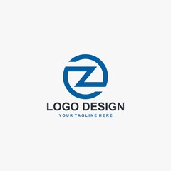 Letter OZ logo design. Monogram O and Z type abstract symbol. Initial Z in circle vector icon.