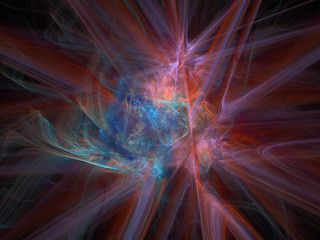 Abstract Pink Illustration - Soft Iridescent Colorful Cloud of Brilliant Energy, Glowing Plasma. Smoke, Energy Discharge, Digital Flames, Artistic Design