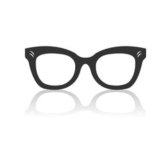 eyeglass icon black. sign design. vector Illustrator. on white background. symbol. Shadow
