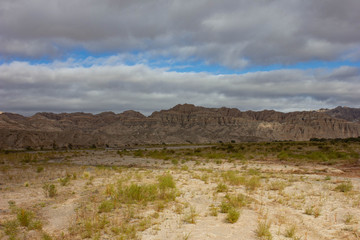 landscape with mountains and clouds