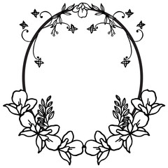 Decorated frame on white background, for ornate of unique flower. Vector