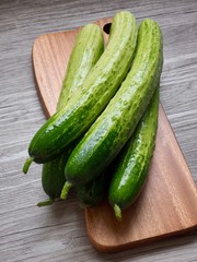 한국의 신선한 유기농 채소 오이