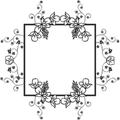 Element design for frame, with very beauty of leaf flower blooms. Vector