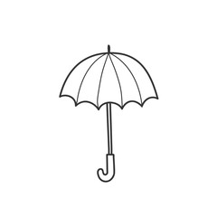 Drawing an umbrella in the style of a doodle. A simple vector illustration by hand.