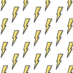 Vector pattern with jelly lightning on a white background. Doodle-style ornament.