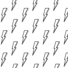 Vector pattern with lightning on a white background. Doodle-style ornament.