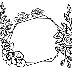 Various shape frame, abstract flower, for decoration of invitation card. Vector