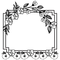 Invitation card and greeting card design, with drawing leaf flower frame beautiful. Vector