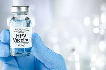 Small drug vial with HPV vaccine