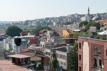 Fototapeta na wymiar Istanbul cityscape, view on historic district building rooftops