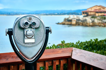 Observation deck with binoculars