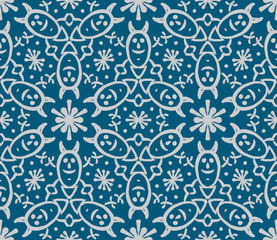 Fototapeta premium Little devil - stylized hand drawn seamless pattern