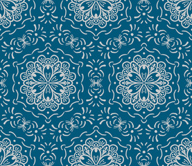 Hand drawn floral abstract seamless pattern