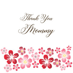 Thank you mommy, ornamental wreath frame. Vector