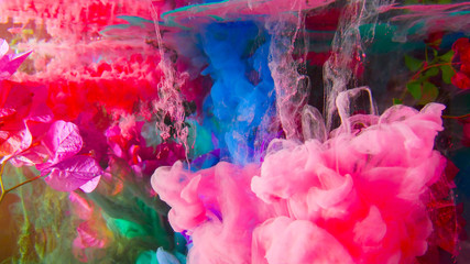 Color and roses in water 